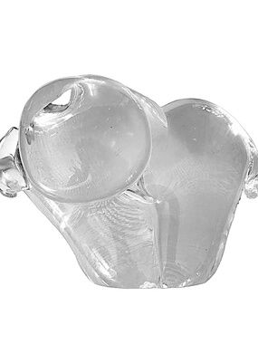 Vintage Hand Blown Clear Art Glass Elephant Figurine 5”x4” Heavy Collectible